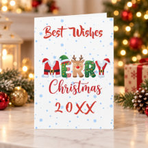 Cartão Dobrado Melhores Desejos Natal 20XX