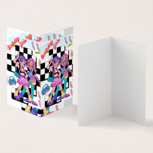 cartão dobrado por garotas de moda simmi