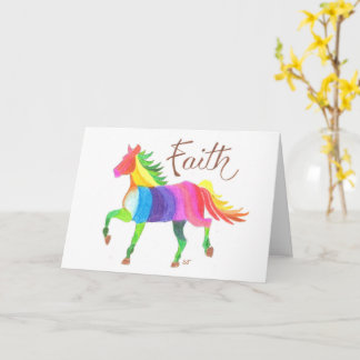 Cartão Dobrado Rainbow Faith Horse Por Sherry Jarv