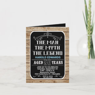 Cartão Dobrável de Aniversário de 50 Anos Homem, M