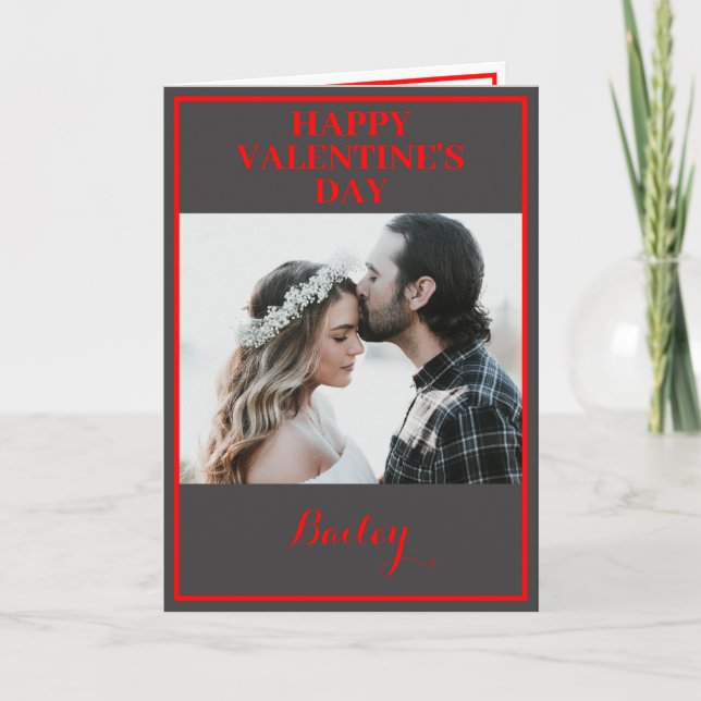 Cartão dobrável do Dia dos Namorados com duas foto (Frente)