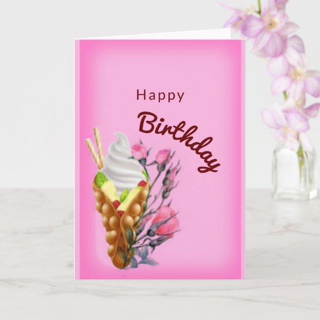 Cartão Doce aniversário (Orquídea)