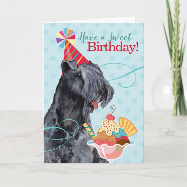Cartão Doce Aniversário Kerry Blue Terrier (Frente)