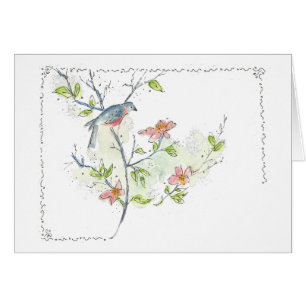 Cartão doce de passarinho