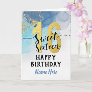 Cartão Doce Dezesseis Dezesseis 16 Aniversário - Cor da Á