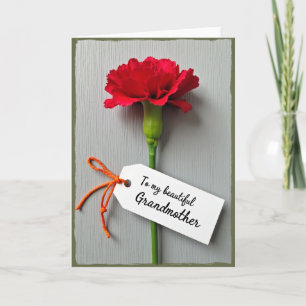 Cartão Doce Dia das Mães Flor Vermelha