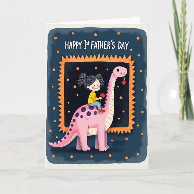 Cartão Doce Dia dos Pais Dinossauro (Frente)