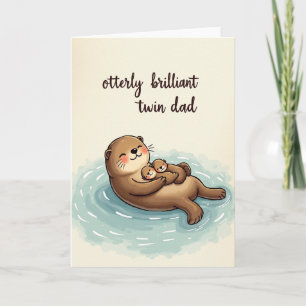 Cartão Doce Dia dos Pais Gêmeos Otterly