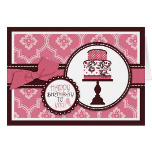 Cartão doce do bolo