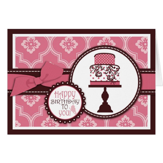 Cartão doce do bolo (Frente Horizontal)