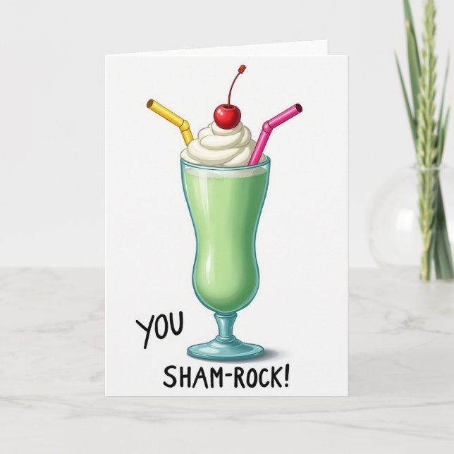 Cartão Doce do Shamrock Shake (Frente)