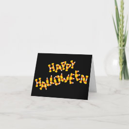 Cartão doce milho feliz saudação de halloween