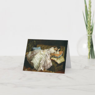 Cartão Doce não fazendo nada por Auguste Toulmouche, 1877