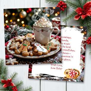 Cartão Doce Natal Personalizado Café e Biscoitos