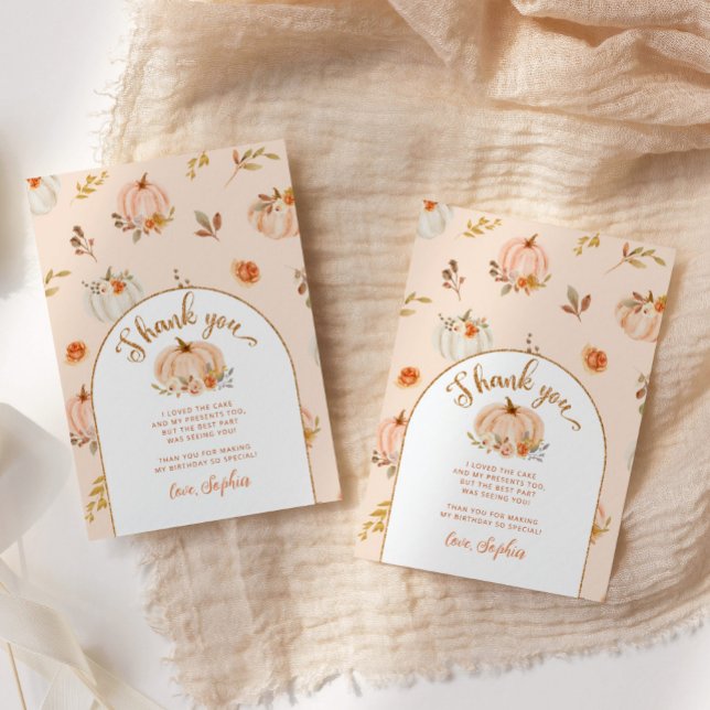 Cartão Doce obrigado de aniversário de abóbora (Criador carregado)