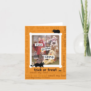 Cartão doce ou travessura cheire meus pés, Personalizável
