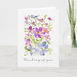 Cartão Doce Pensamento em Você Aquarela Floral
