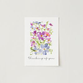 Cartão Doce Pensamento em Você Aquarela Floral