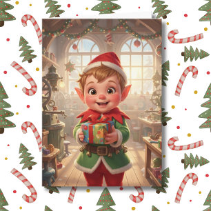 Cartão Doce Pequeno Elfo no Natal Personalizado do Polo N