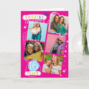 Cartão Doce Presente de Foto da Filha de 16 Anos Memórias