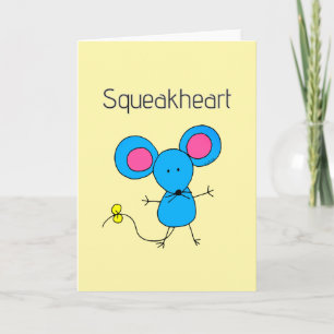 Cartão Doce Rato Kawaii Squeakheart Amor Trocadilho