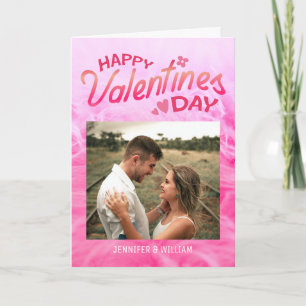Cartão Doce Romance Pink Photo Valentine Day