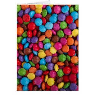 Cartão Doces de chocolate redondos coloridos