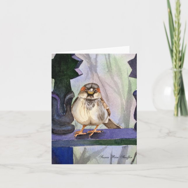Cartão Docile Sparrow Note Card (Frente)