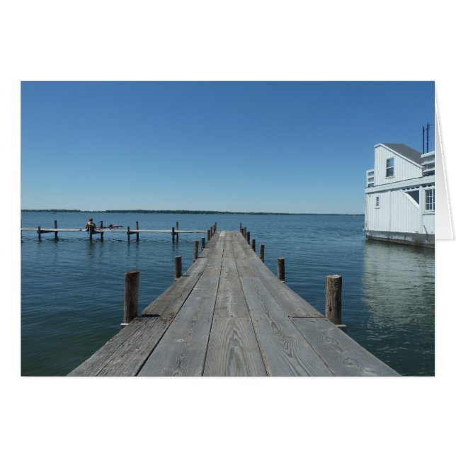 Cartão Dock em Clear Lake Iowa (Frente Horizontal)