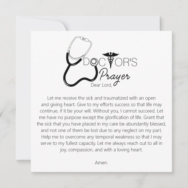 Cartão Doctors Prayer (Frente)