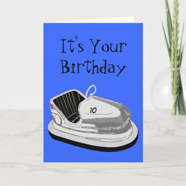Cartão Dodgem Age Birthday Card (Blue) (Frente)