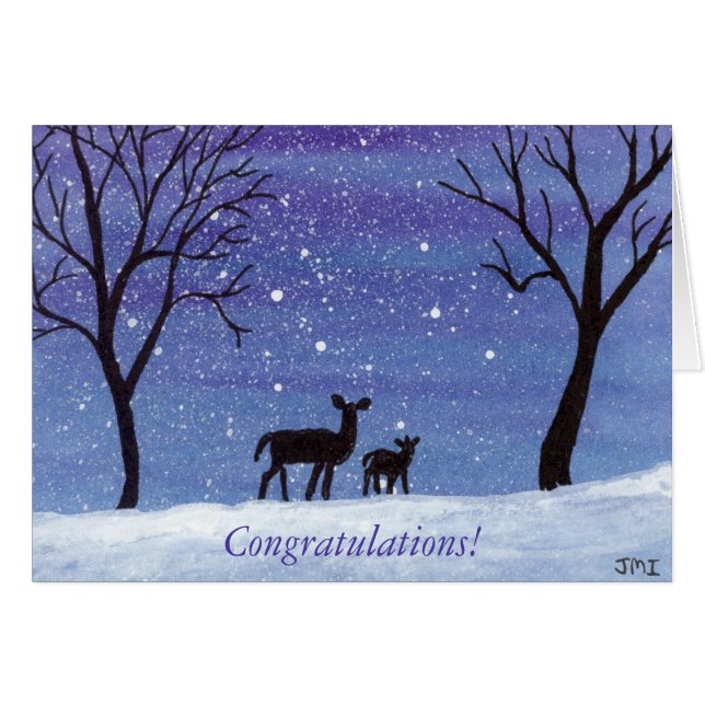 Cartão Doe e Fawn (Frente Horizontal)