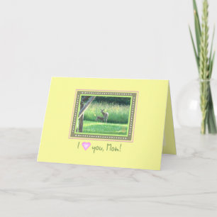 Cartão Doe & Fawn "Eu (coração) você, mãe!" Dia do namora