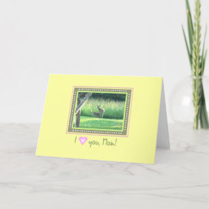 Cartão Doe & Fawn I (coração) Você, Mãe Aniversário