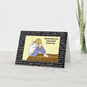 Cartão  Doença Crônica, Sozinha, Isolamento, Sobrevive