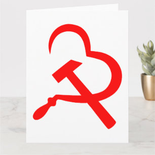 Cartão Doença E Martelo, Coração, Amor, Comunismo