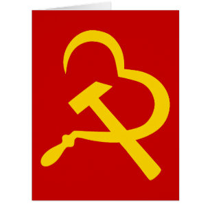 Cartão Doença E Martelo, Coração, Amor, Comunismo