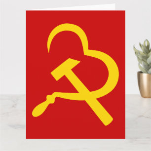 Cartão Doença E Martelo, Coração, Amor, Comunismo