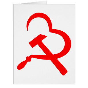 Cartão Doença E Martelo, Coração, Amor, Comunismo