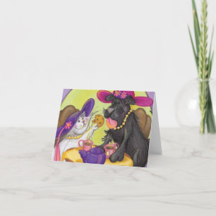 Cartão Dog and Cat Tea Party / Note Card