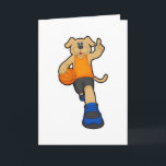 Cartão Dog as Basketball player with Basketball<br><div class="desc">This design is the perfect gift for a birthday,  Christmas and other celebrations. It is suitable for women,  men and kids.</div>