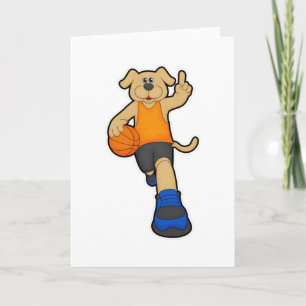 Cartão Dog as Basketball player with Basketball