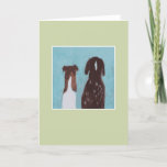 Cartão Dog Friends - green<br><div class="desc">I paint cats,  dogs,  still lifes,  landscapes,  and sell originals and reproductions on Etsy,  Zazzle,  and Fine Art America with the ID: whitemoonstudio.</div>