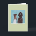 Cartão Dog Friends - green<br><div class="desc">I paint cats, dogs, still lifes, landscapes, and sell originals and reproductions on Etsy, Zazzle, and Fine Art America with the ID: whitemoonstudio.</div>
