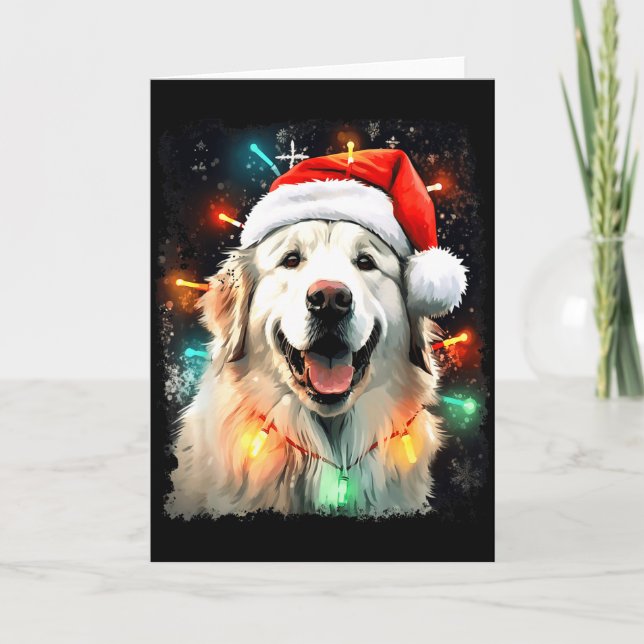 Cartão Dog Great Pyrenees Christmas  (Frente)