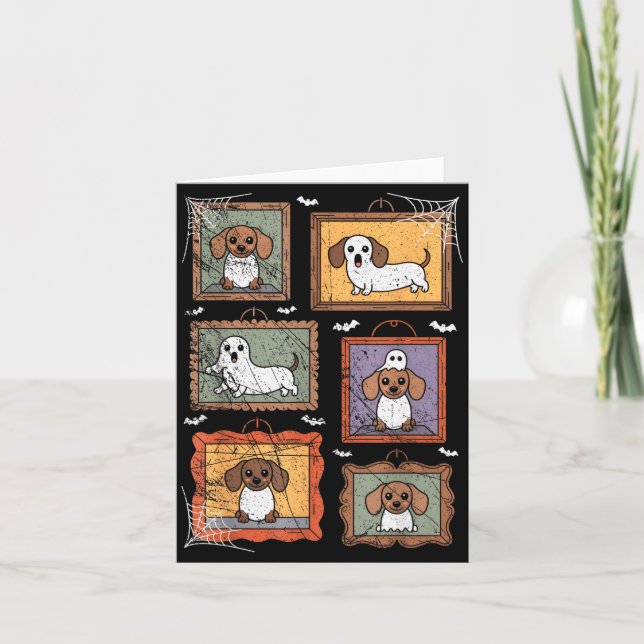 Cartão Dog In Ghost Costume Funny Halloween Puppy Lover  (Frente)