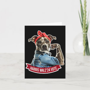 Cartão Dog Lady Kamala Harris Tim Walz Votação