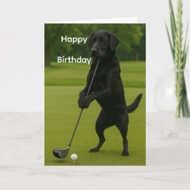 Cartão Dog Lover funny birthday card Lab at the Tee