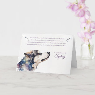 Cartão Dog Sympathences Condolences Personalised Name
