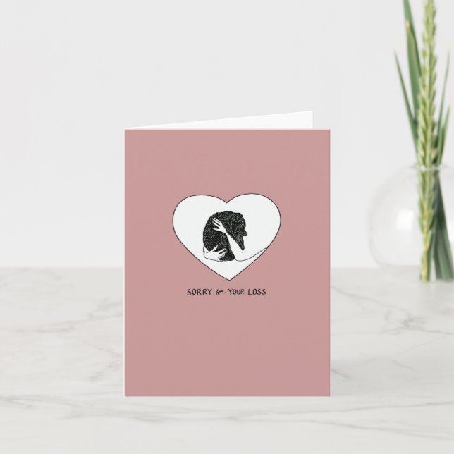 Cartão Dog Sympathy, 4" x 5.6" Folded Greeting Card (Frente)